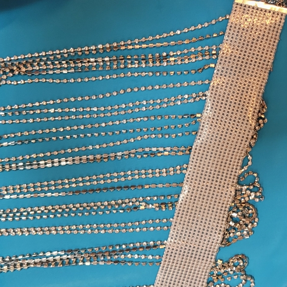 Super Long Hanging Rhinestone Choker NWOT - Picture 7 of 8